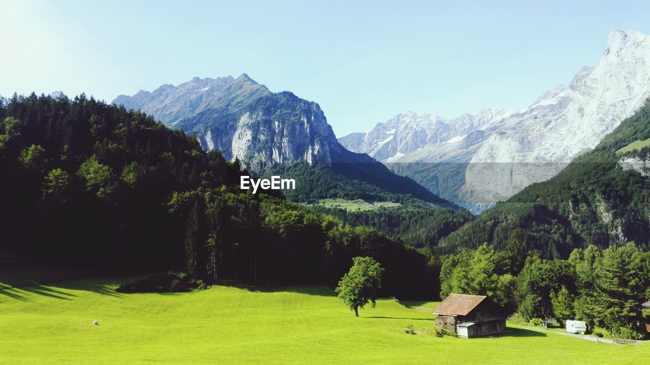 Scenic view of mountains against sky