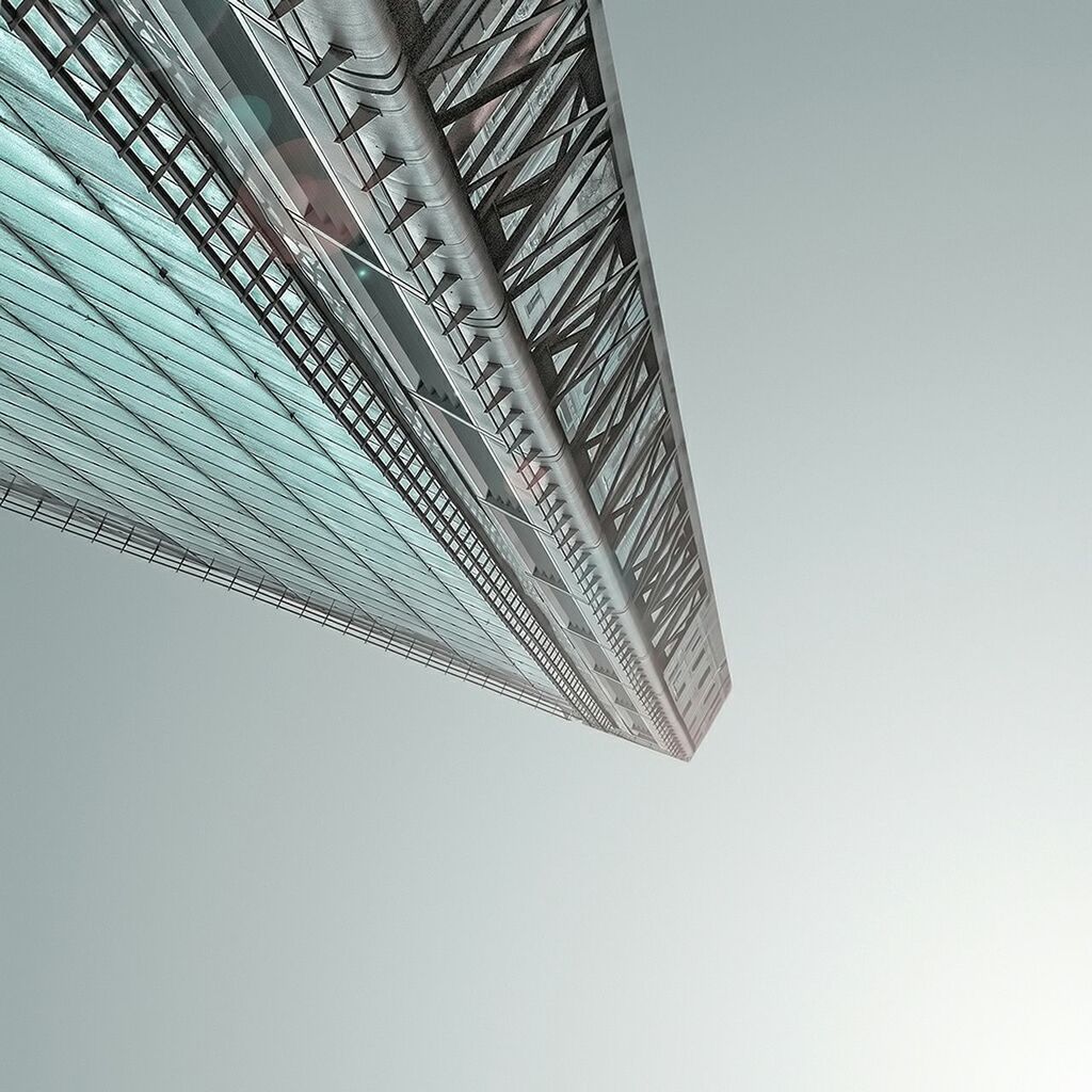 Low angle view of modern building against clear sky
