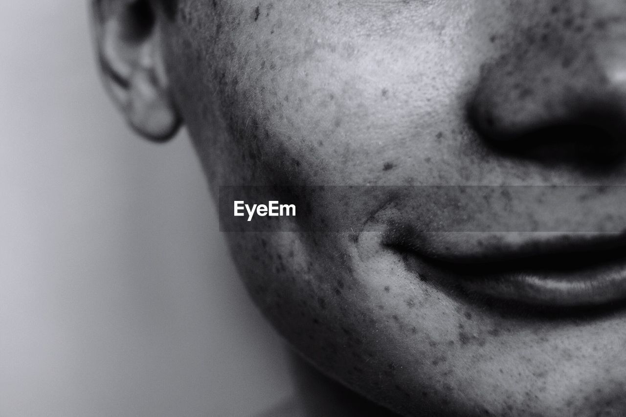 Close-up of person with freckles