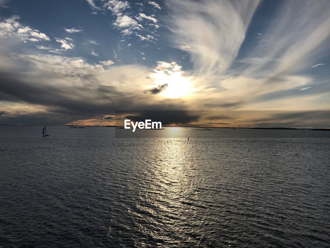 SCENIC VIEW OF SEA DURING SUNSET