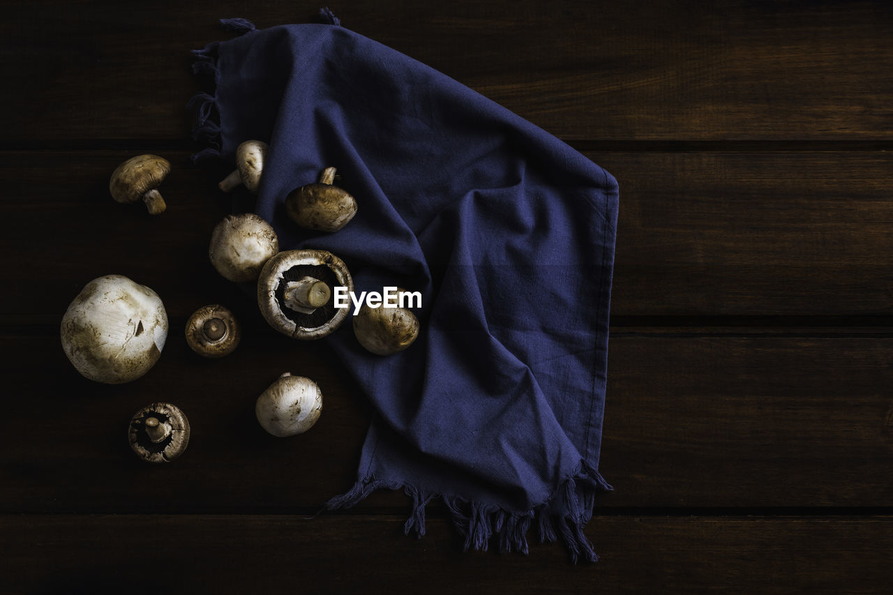 High angle view of ice cream on table