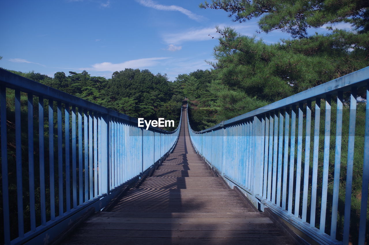 Blue footbridge view