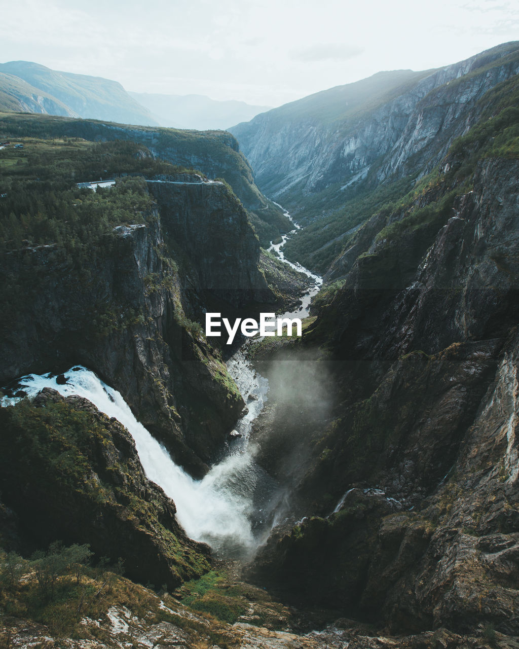 Scenic view of waterfall