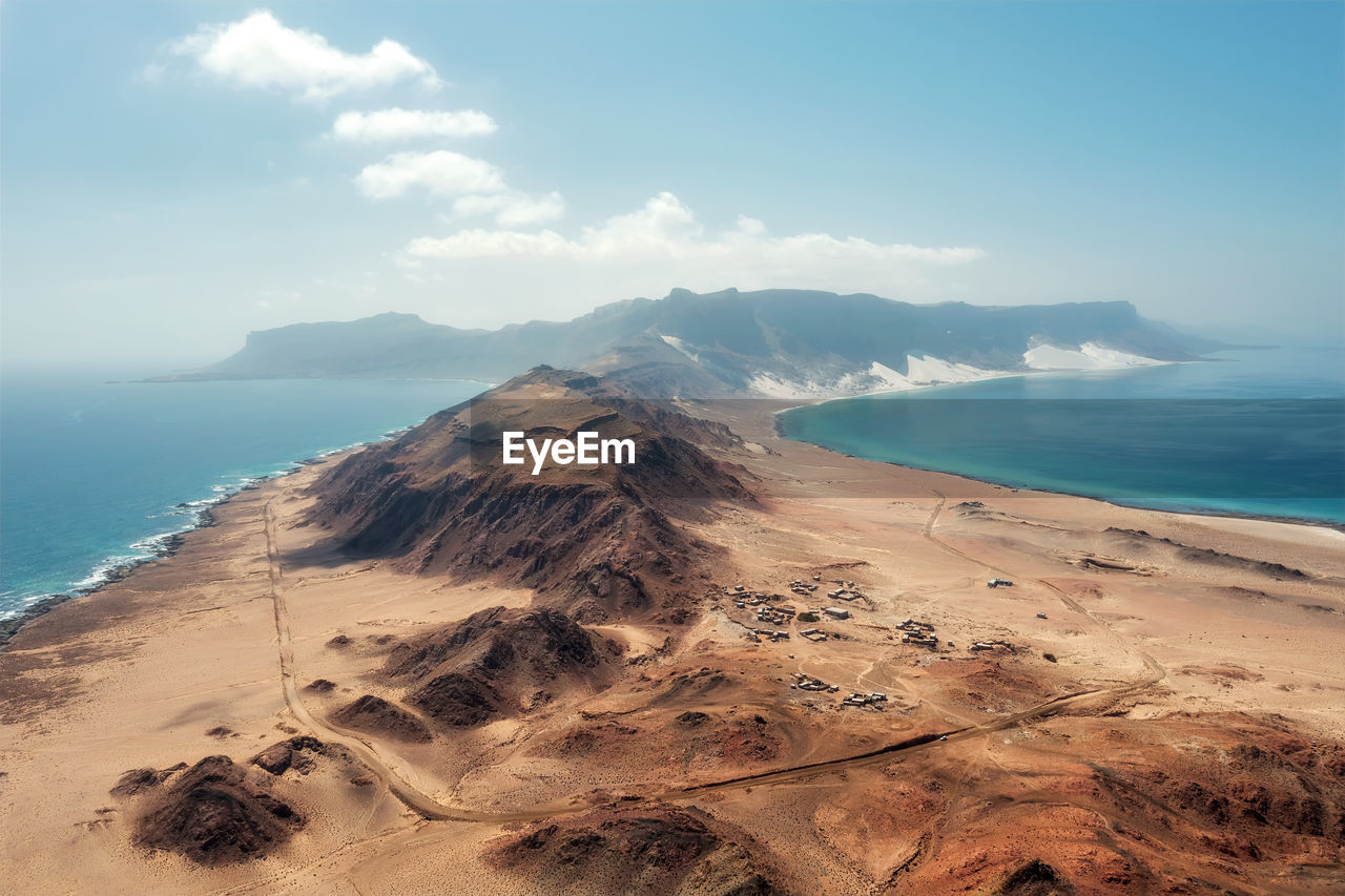 Scenic view of beach against sky