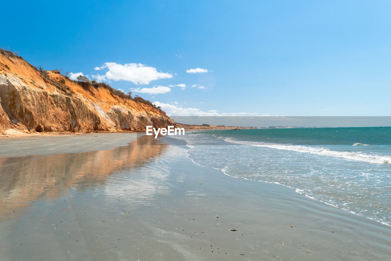 Scenic view of beach against sky