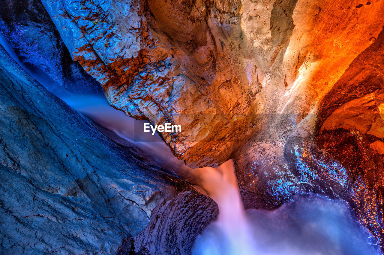 Low angle view of rock formation