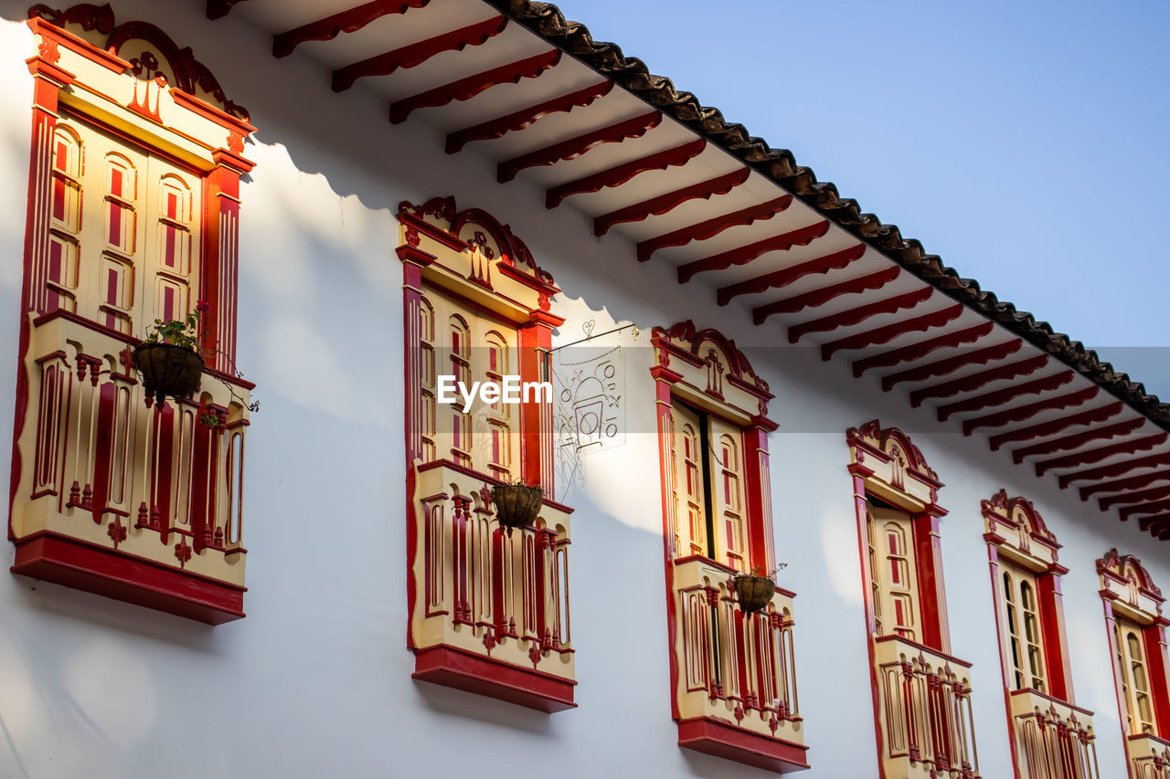 Beautiful houses at the heritage town of salamina located at the caldas department in colombia.