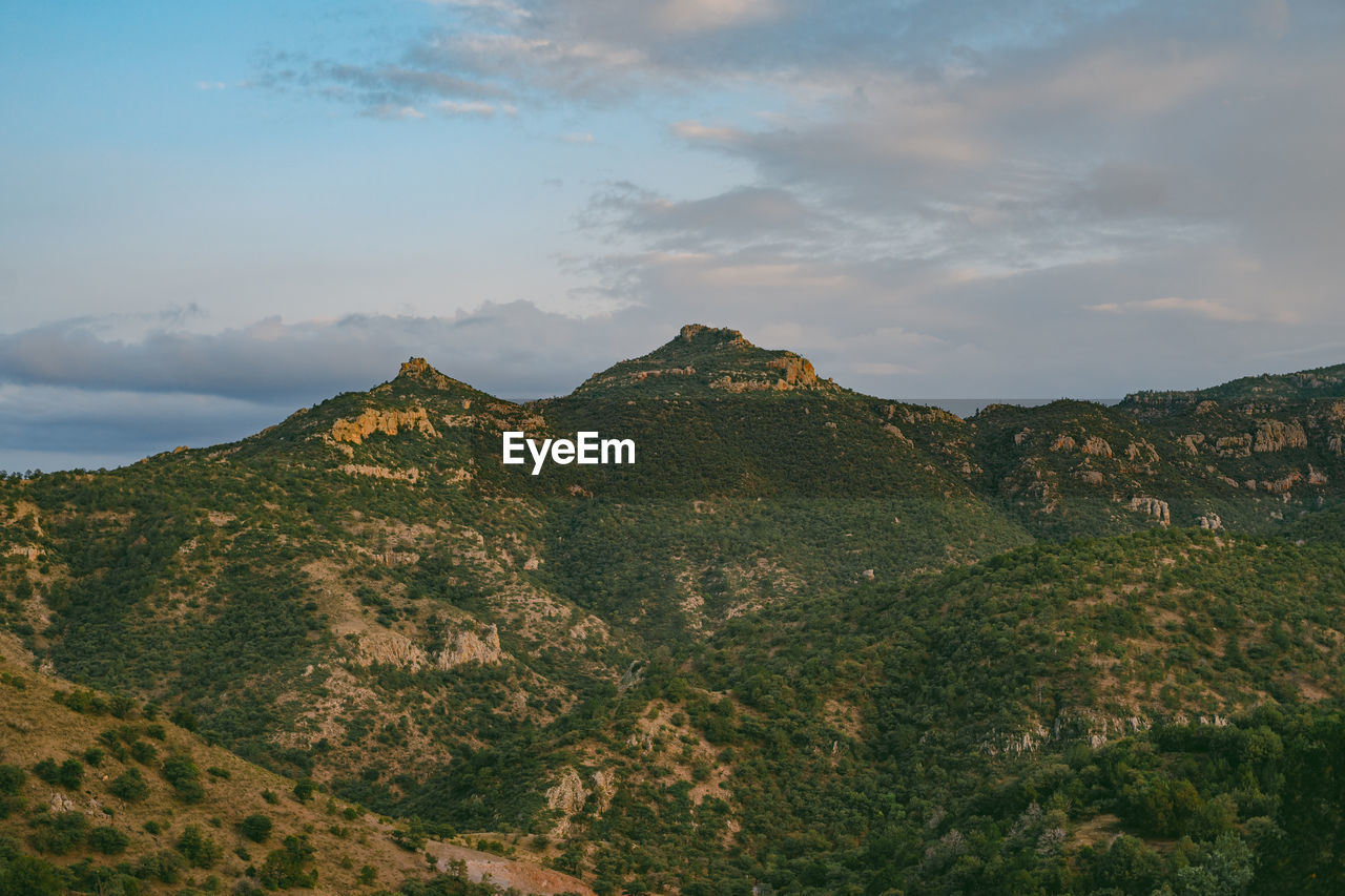 Scenic view of mountains against sky