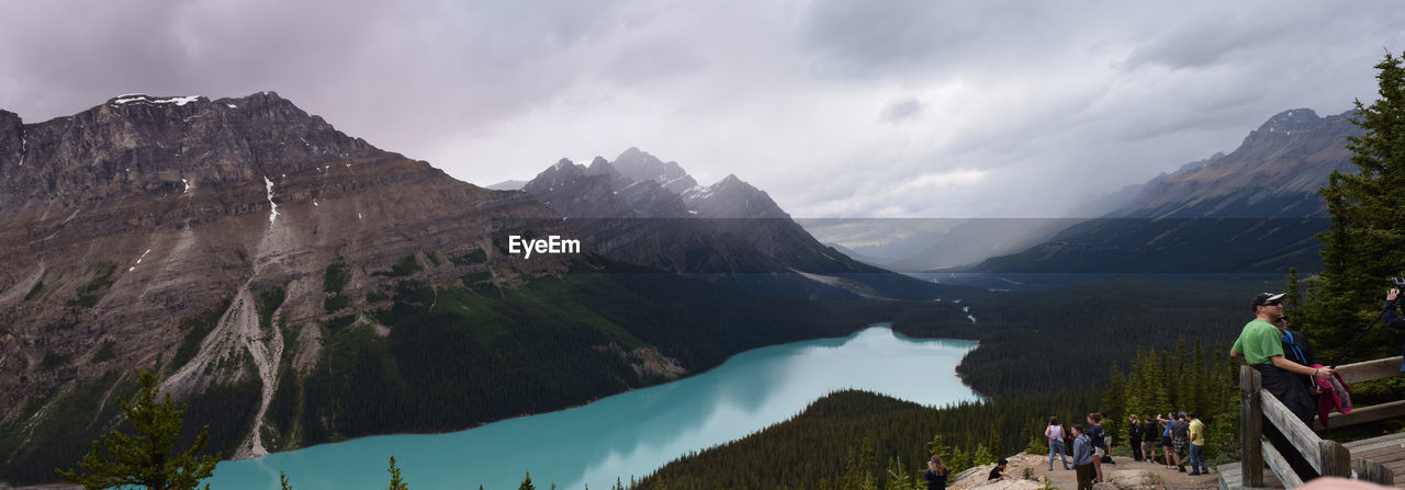 PANORAMIC VIEW OF LAKE AND MOUNTAINS