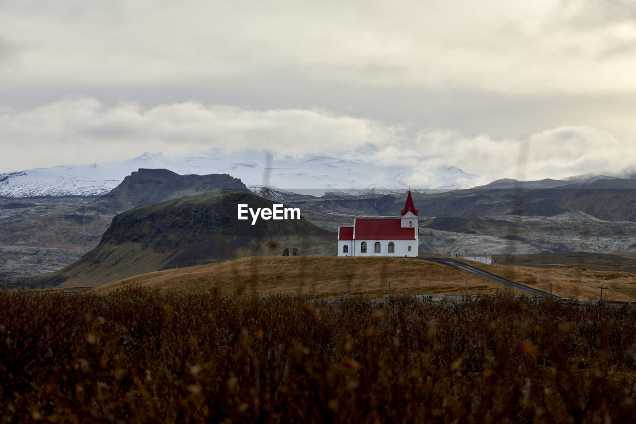 Small church in mountainous countryside