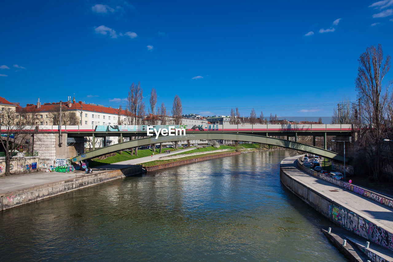 The danube canal seen from the aspern bridge in vienna