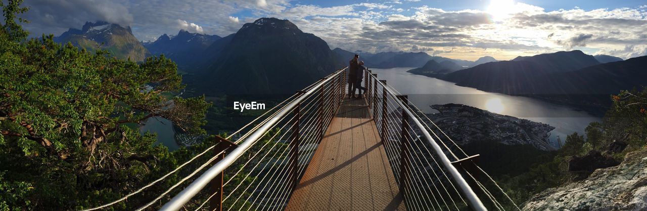 High angle view of bridge against sky