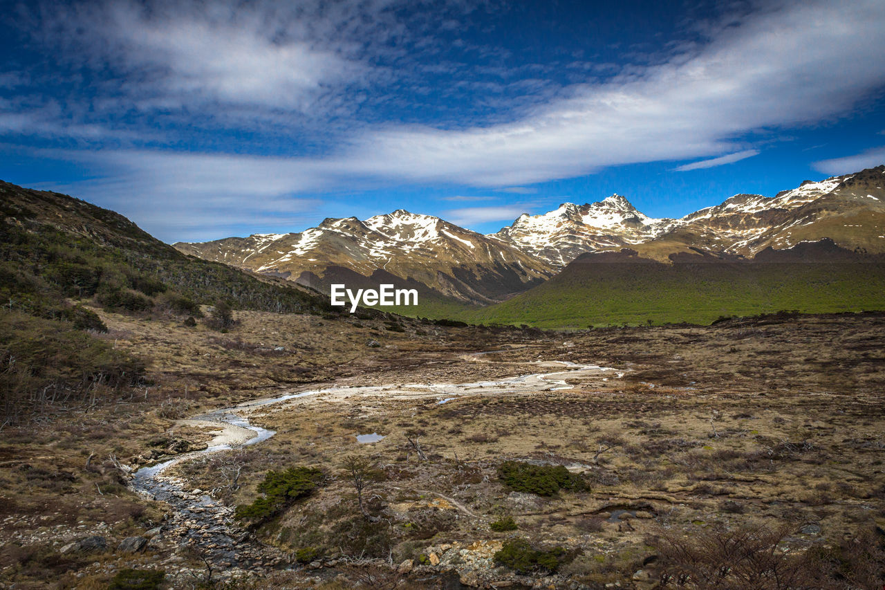 Scenic view of mountains against sky