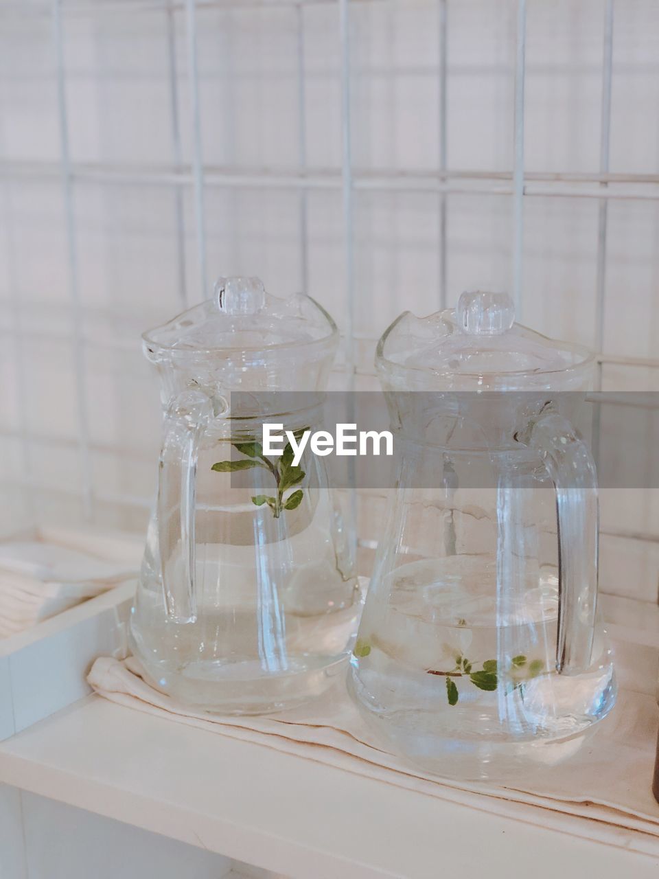 Close-up of drink in containers on table