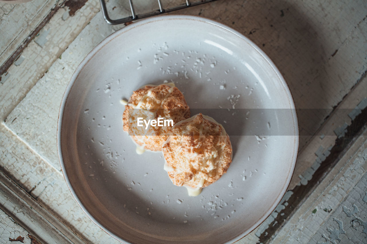 Close-up of biscuits on plate