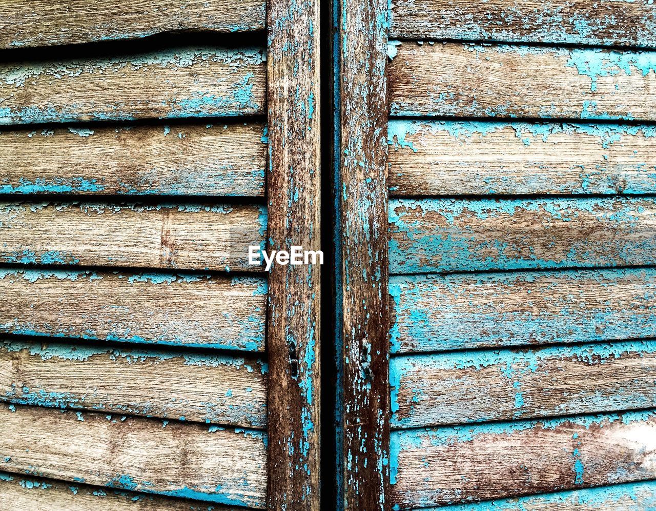 Full frame shot of old window shutters