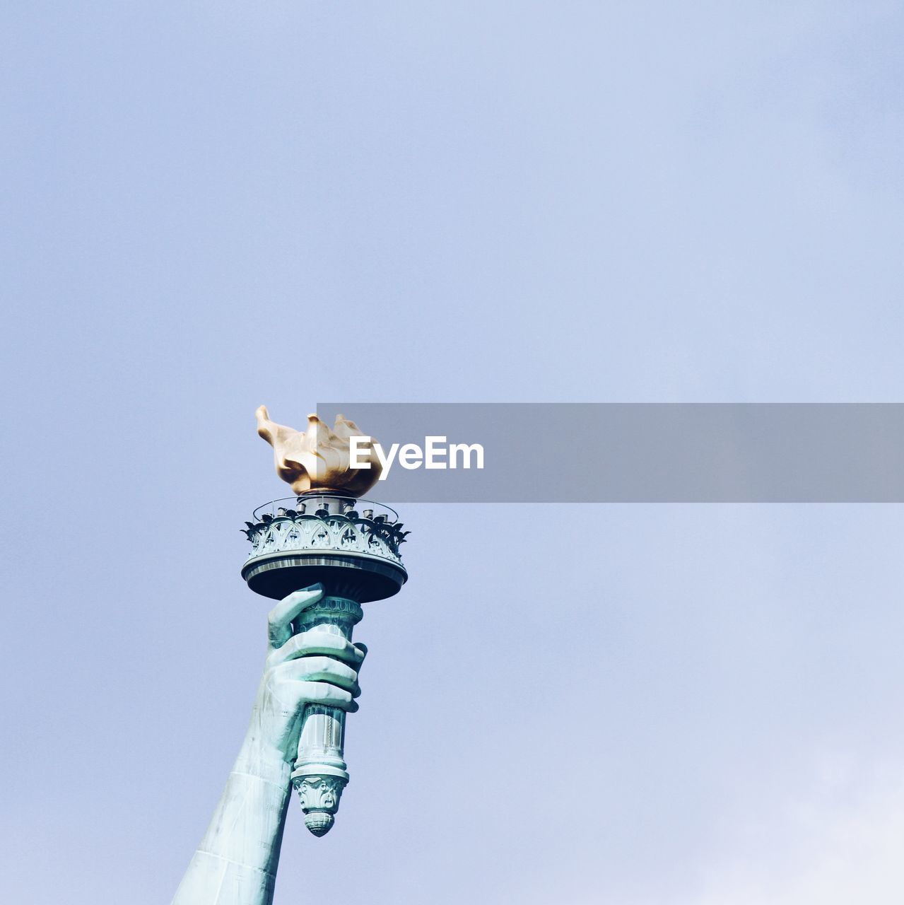 Low angle view of statue against clear sky