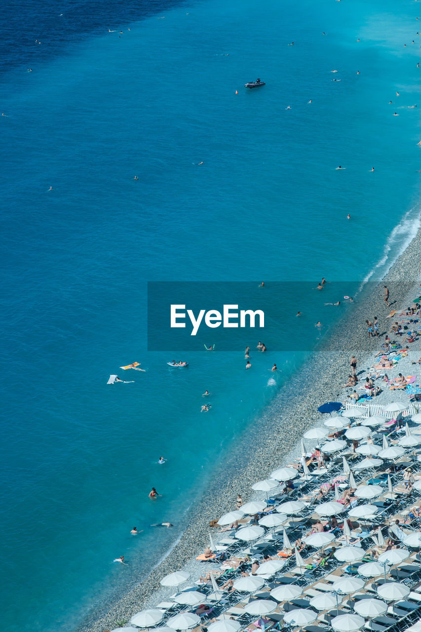 High angle view of beach