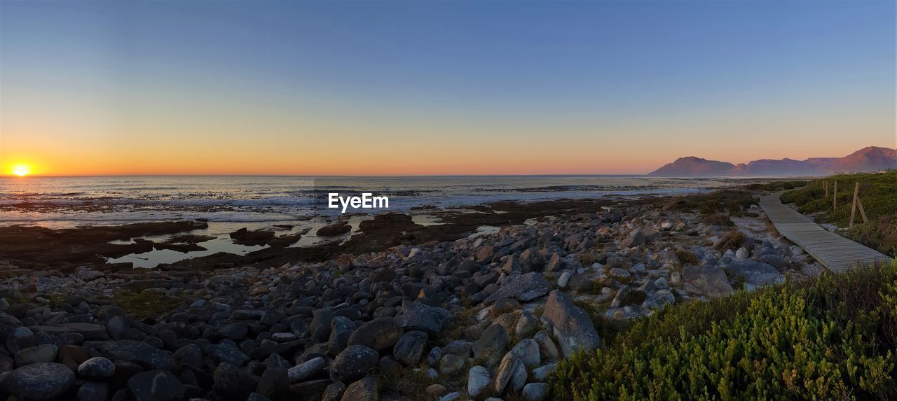 SCENIC VIEW OF BEACH DURING SUNSET