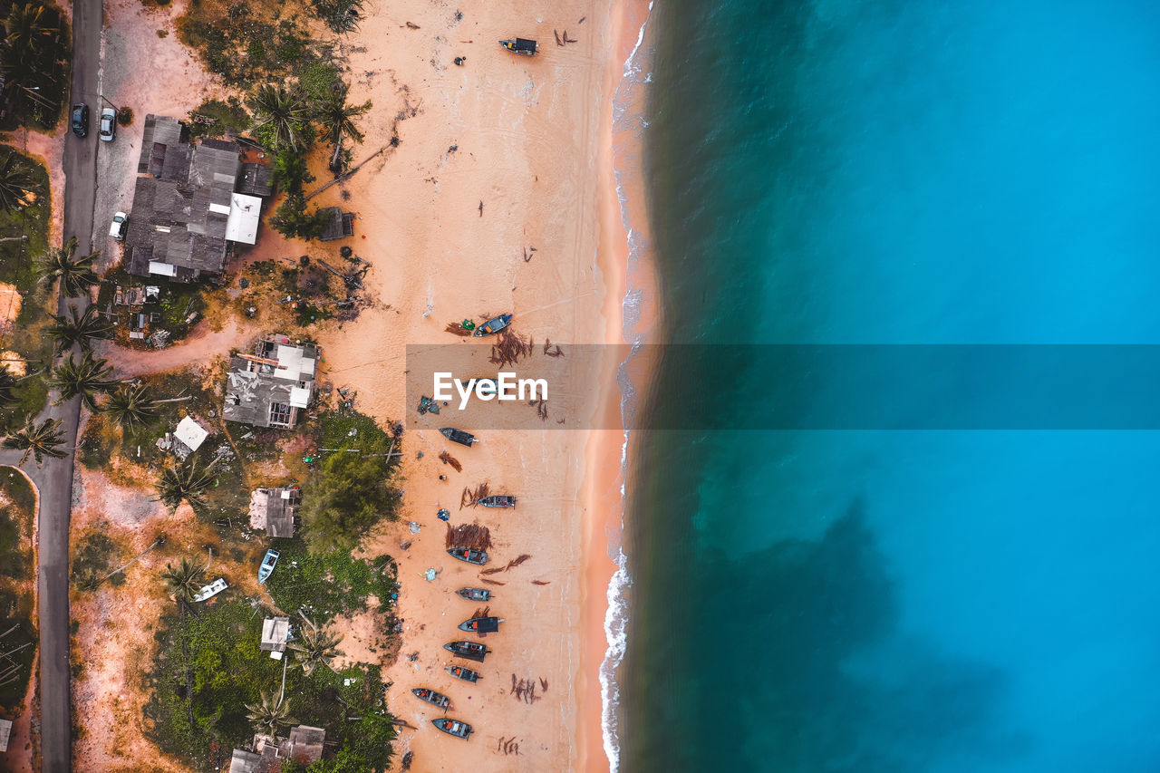 High angle view of beach