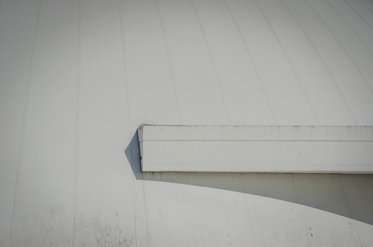 Gutter on white roof