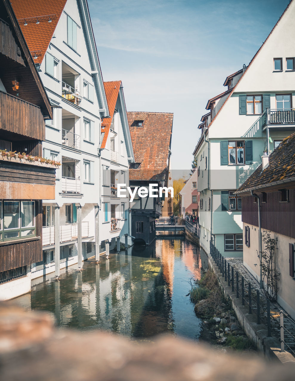 Reflection of buildings in city