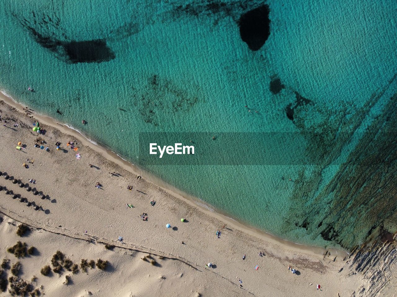 High angle view of beach