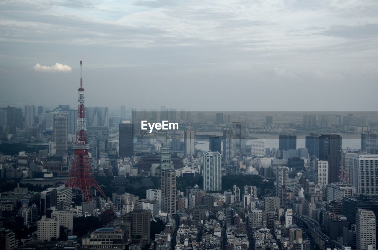 High angle view of cityscape