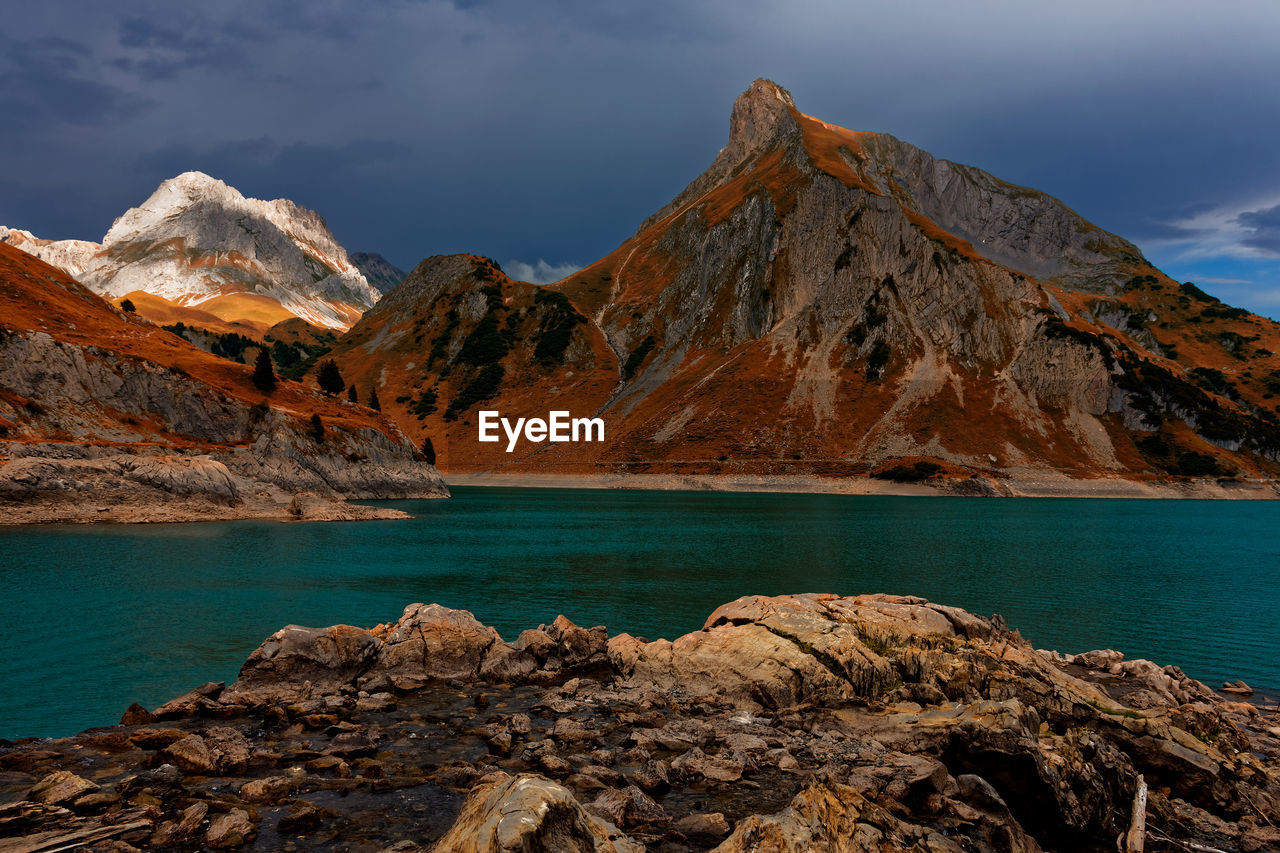 Panoramic view of spullersee , austria.