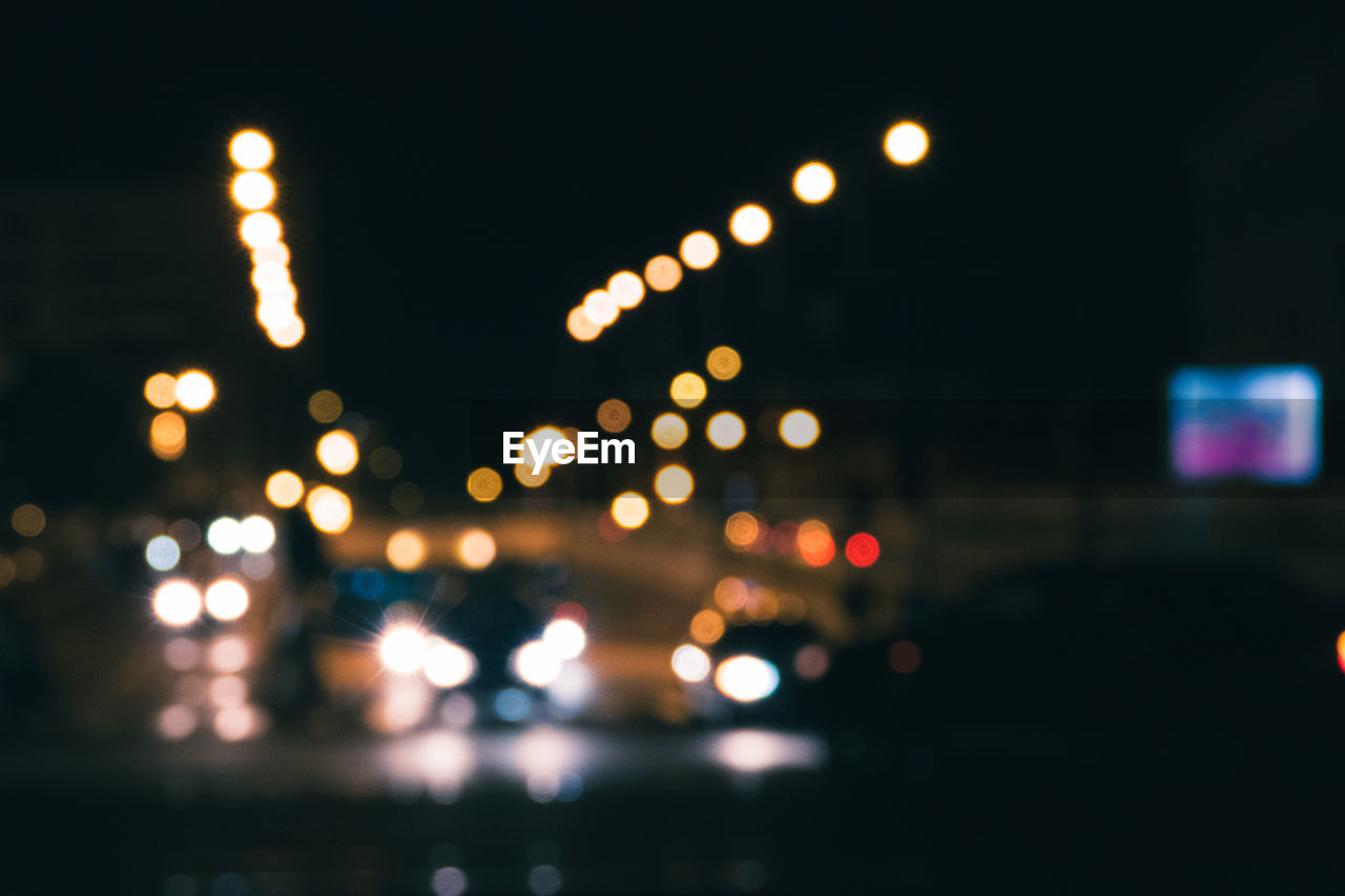 DEFOCUSED LIGHTS AT NIGHT