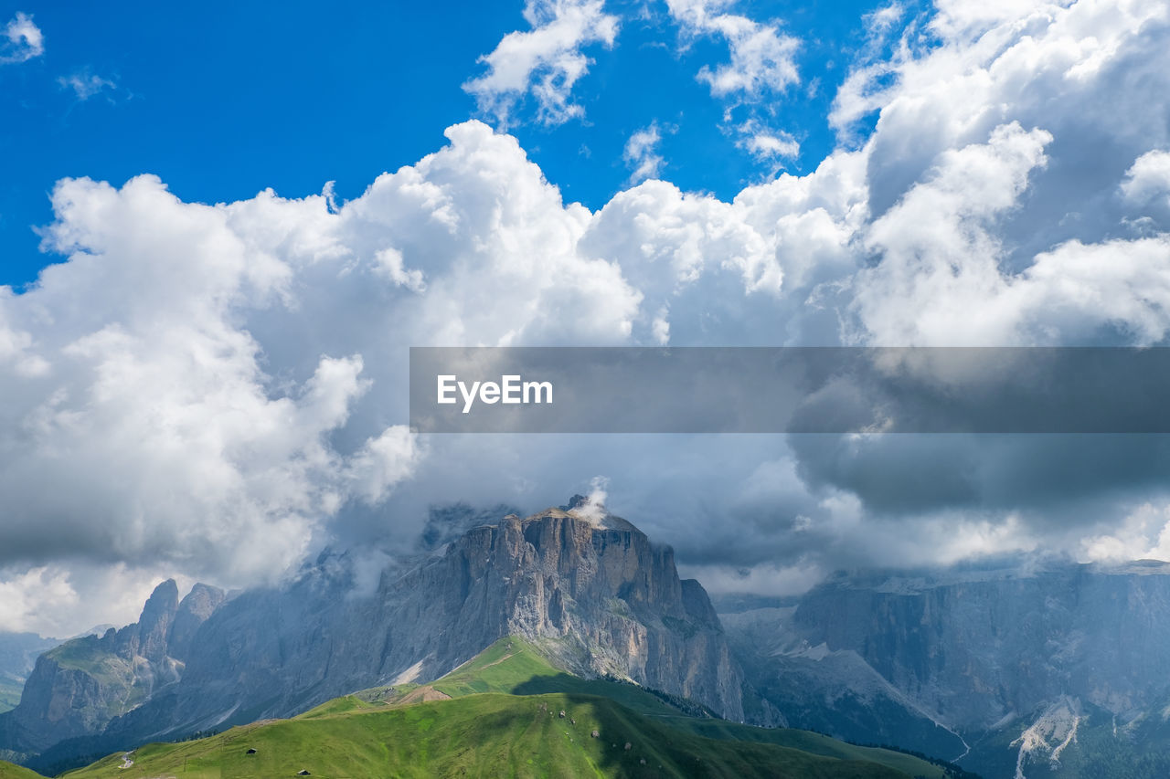 Scenic mountains in high country in the alps