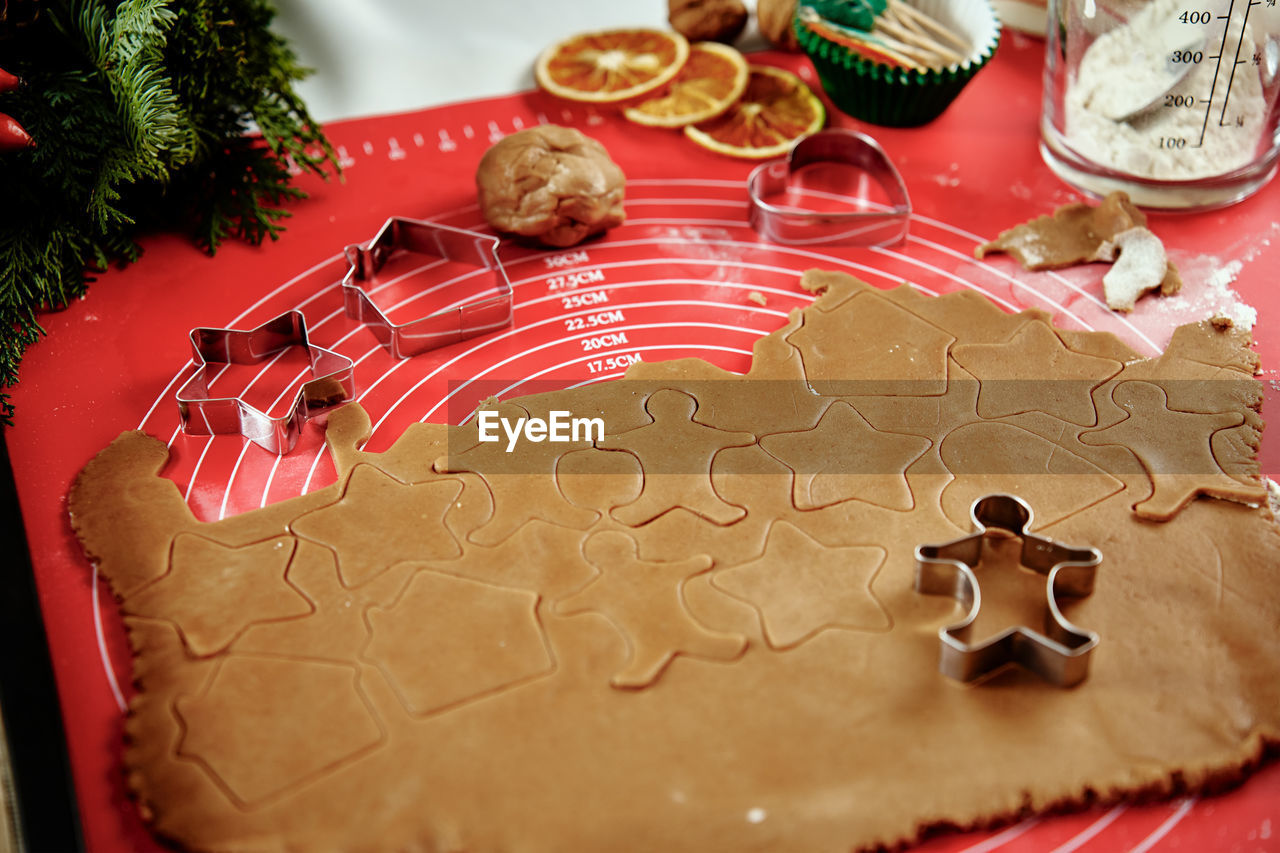 Raw dough for gingerbread cookies