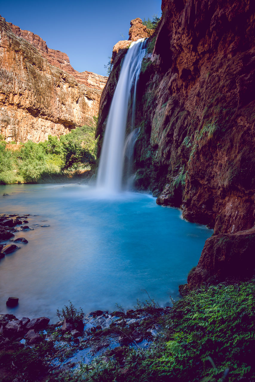 Scenic view of waterfall