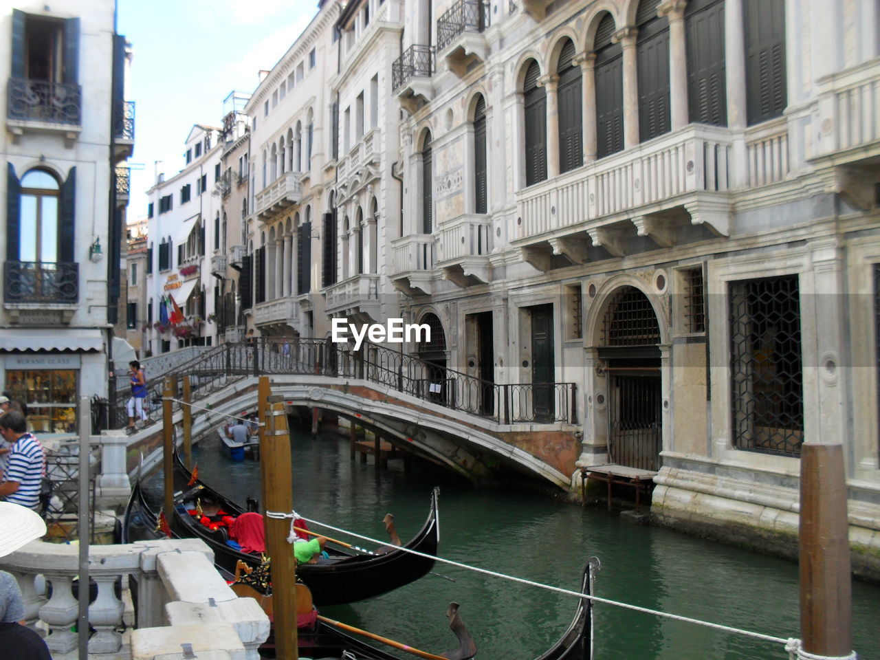 Bridge over canal in city