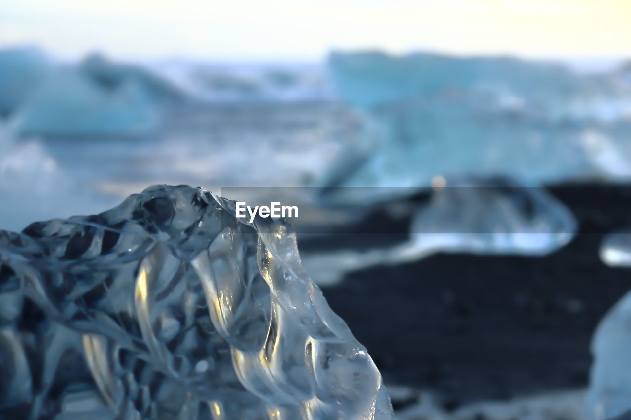 Close-up of ice crystals