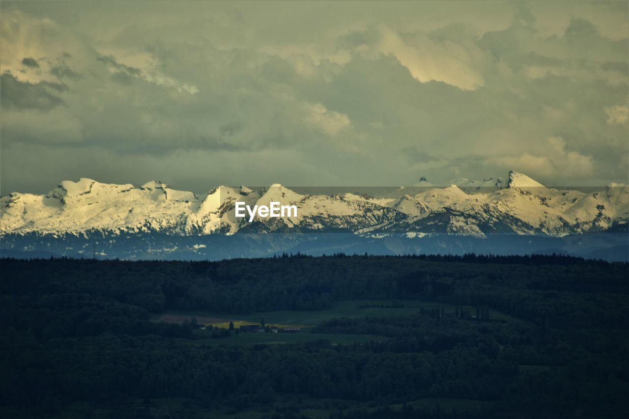 Scenic view of mountains against sky