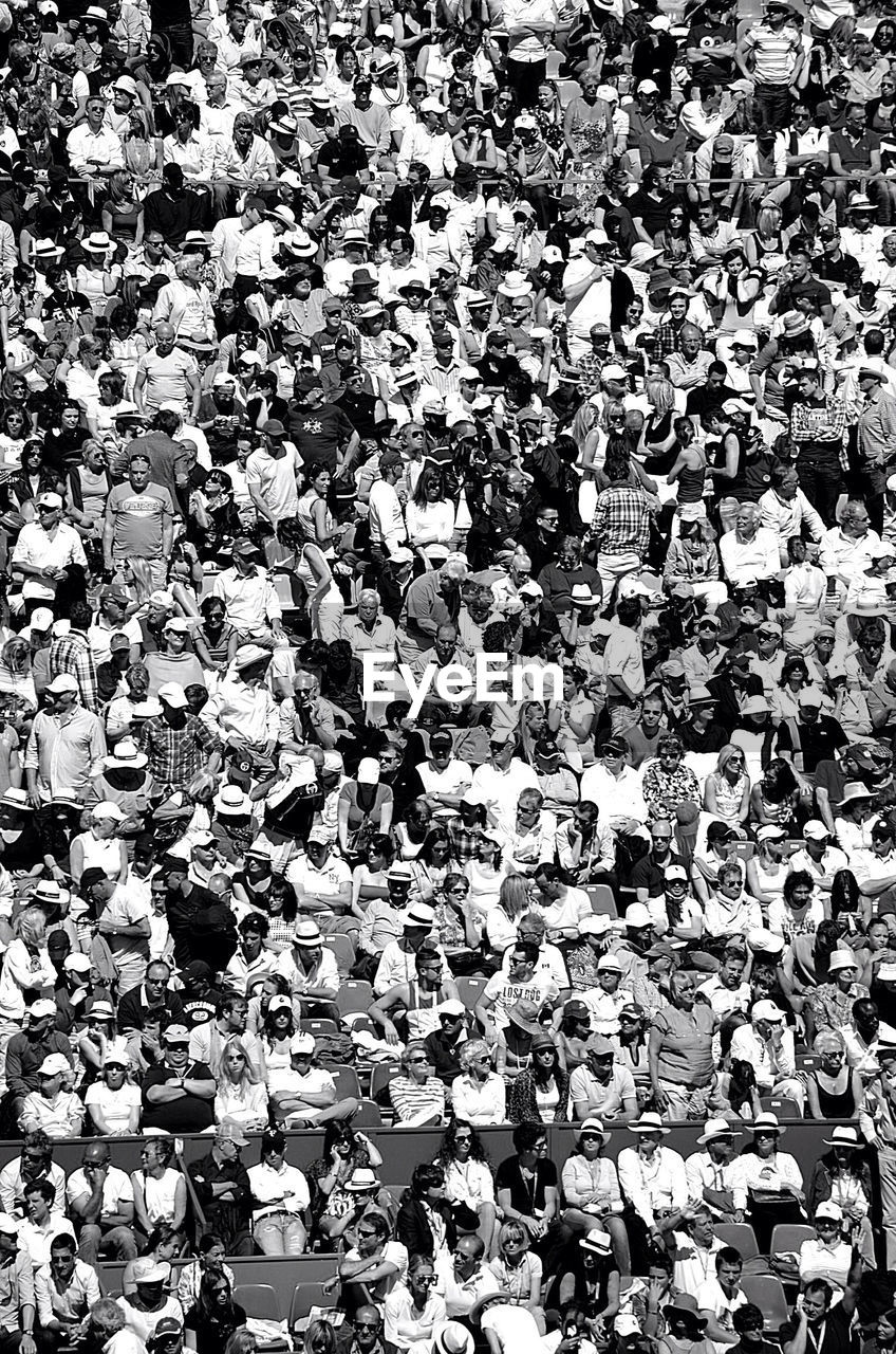 High angle view of people in stadium