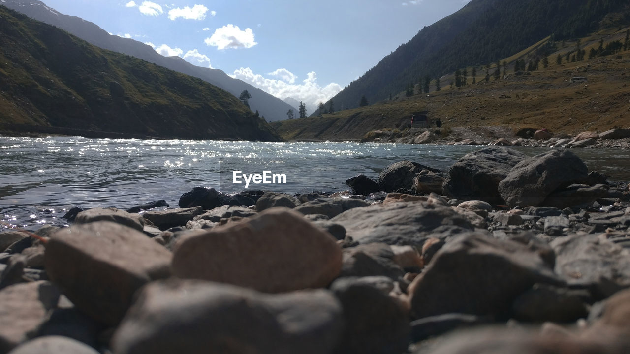 SCENIC VIEW OF ROCKS ON BEACH