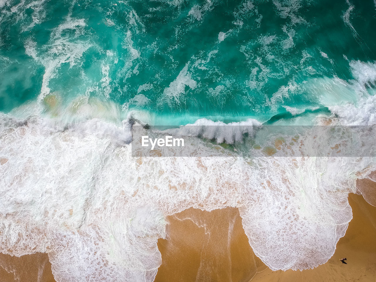 High angle view of beach on sunny day