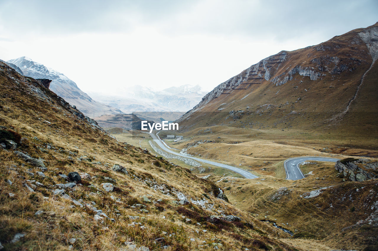 Scenic view of mountains against sky