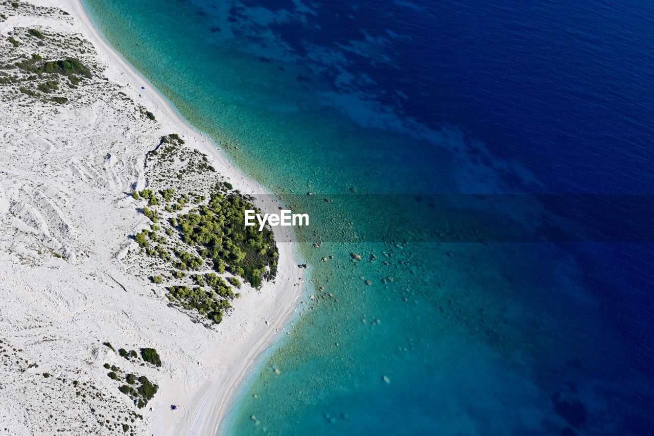 High angle view of beach