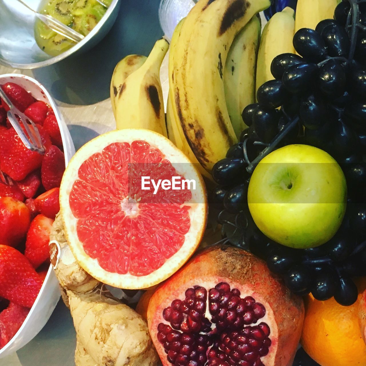 High angle view of fruits