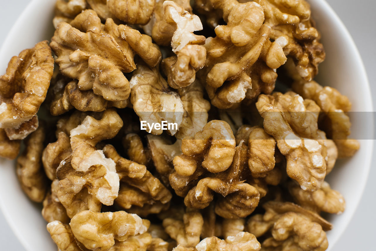 Walnuts close-up on a plate