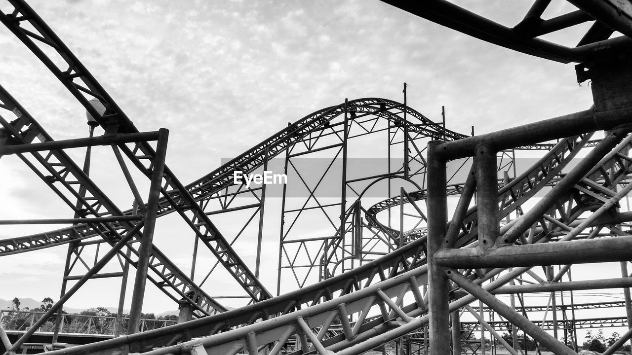 LOW ANGLE VIEW OF AMUSEMENT PARK AGAINST SKY