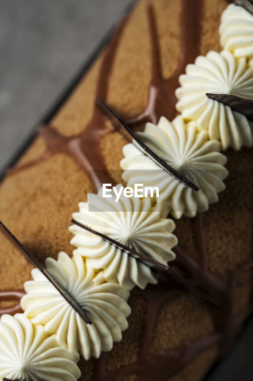 HIGH ANGLE VIEW OF CUPCAKES ON WHITE