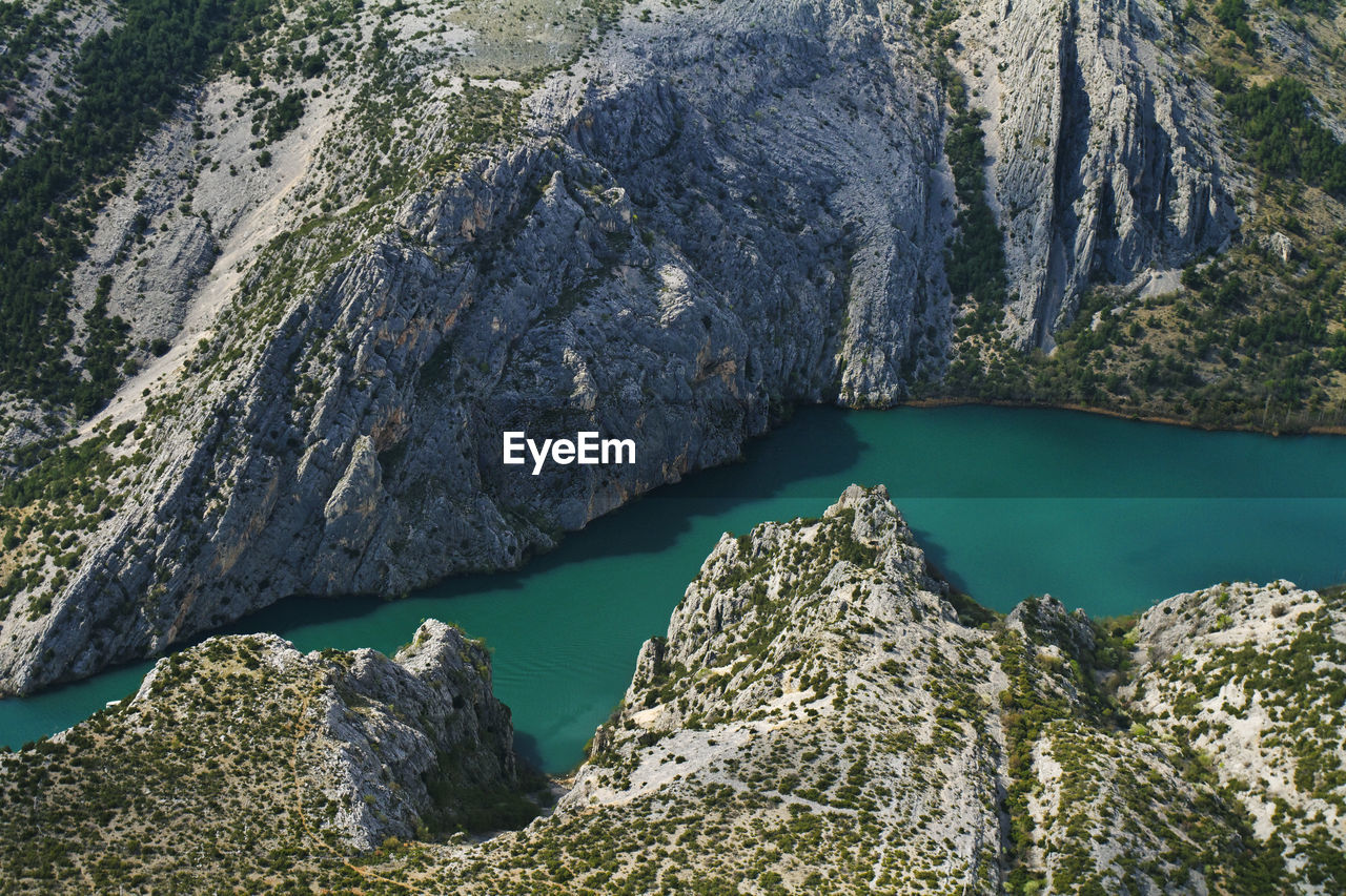 Aerial view of the canyon of the krka river