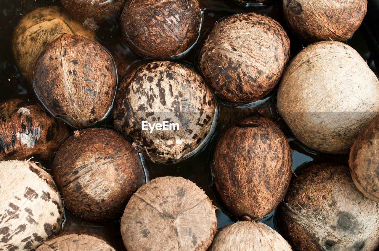 Full frame shot of coconuts