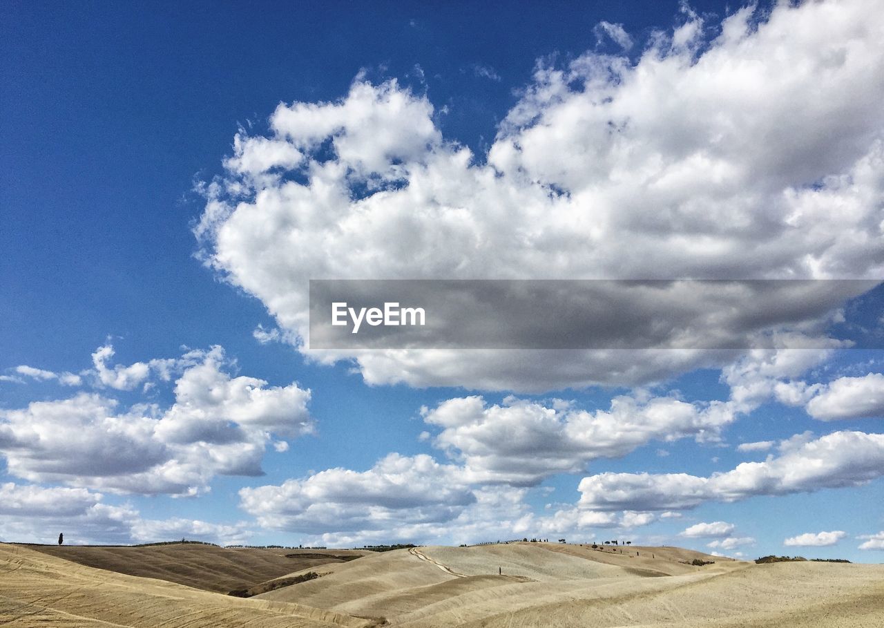 Scenic view of land against sky