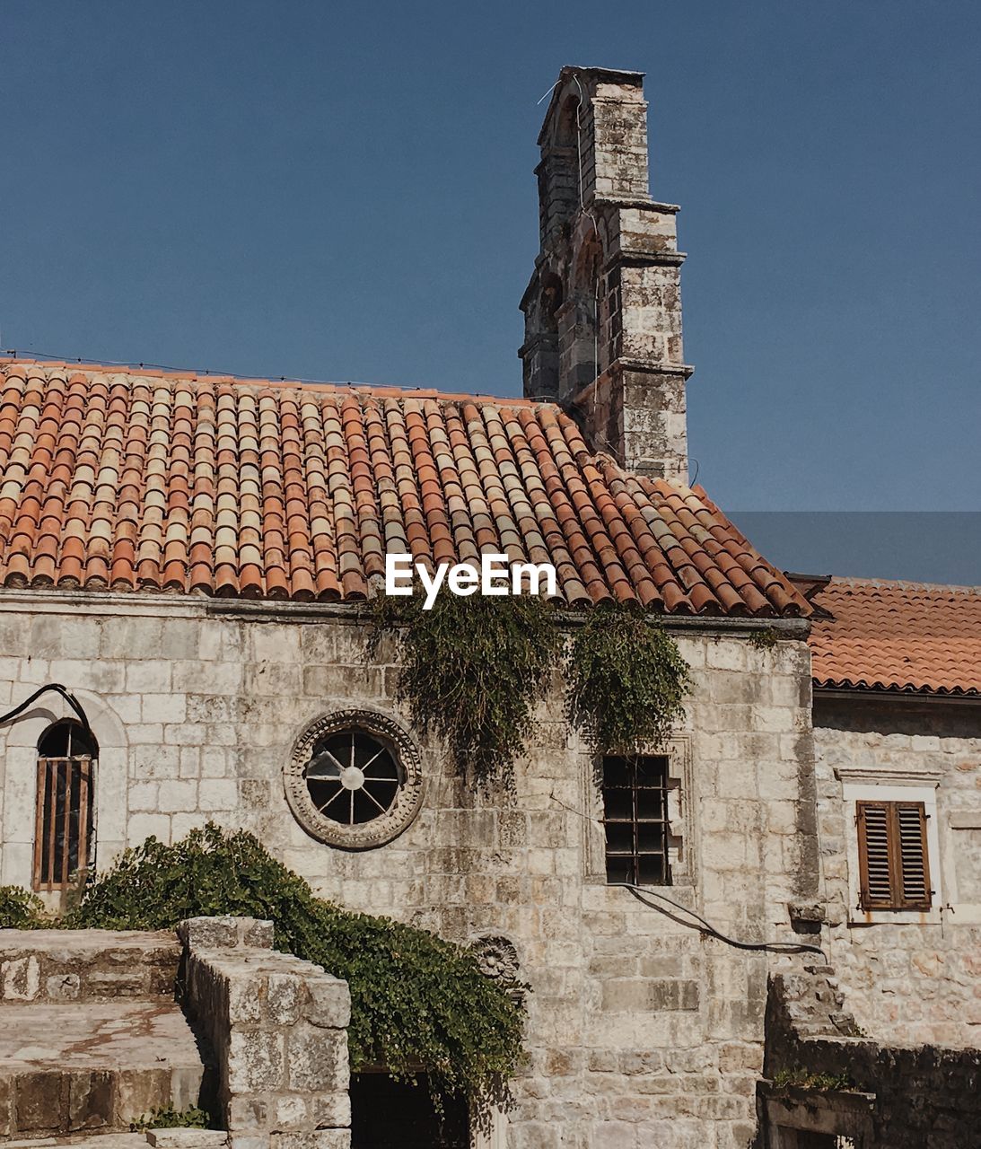 Low angle view of old building in croatia against clear sky