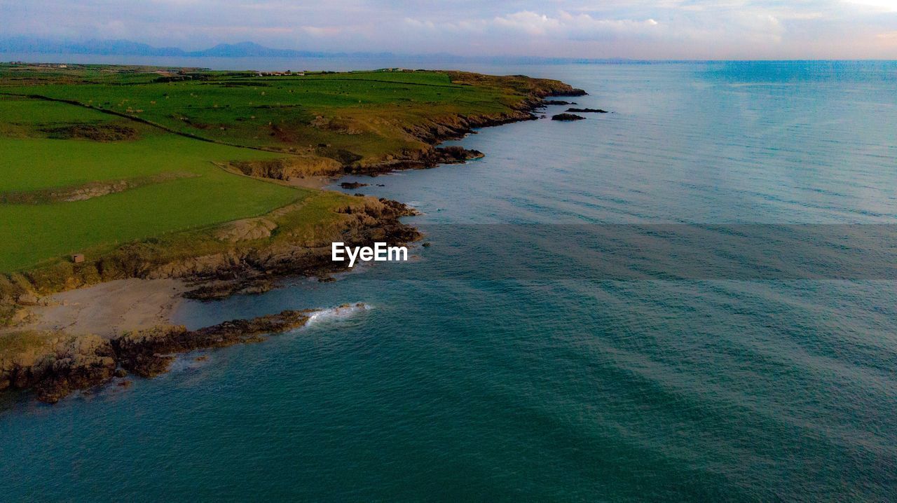 High angle view of sea against sky